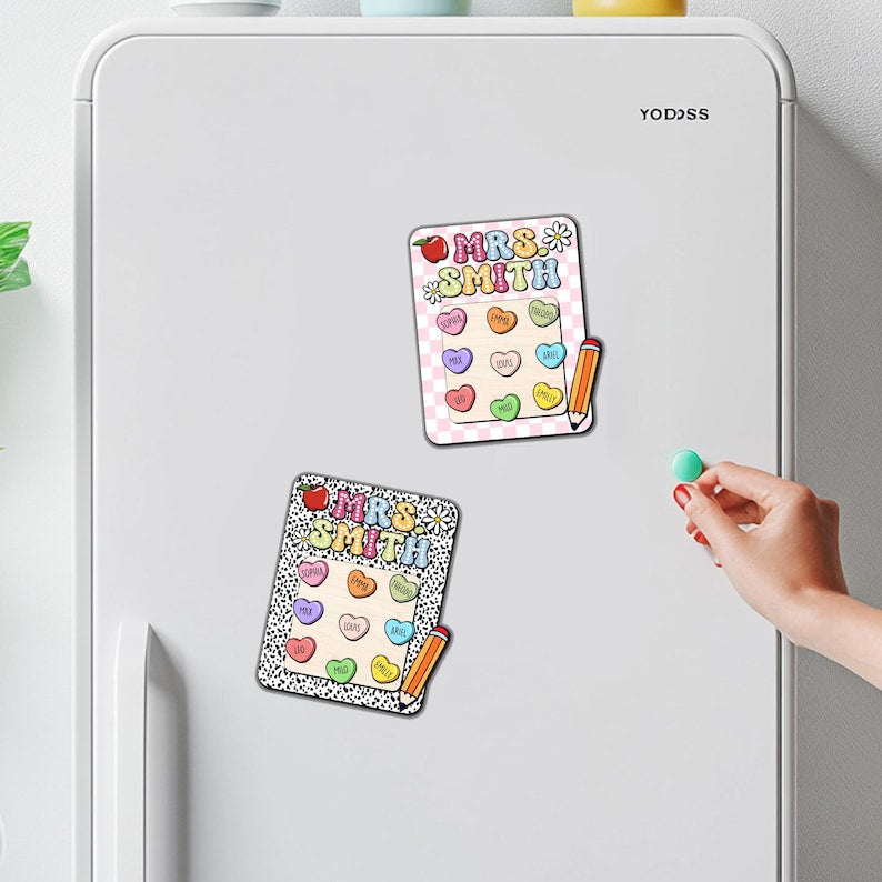 Custom Teacher Shaker Magnet, Personalized Teacher Appreciation Gift, Thank You Gift for Teacher, Preschool Teacher Magnet