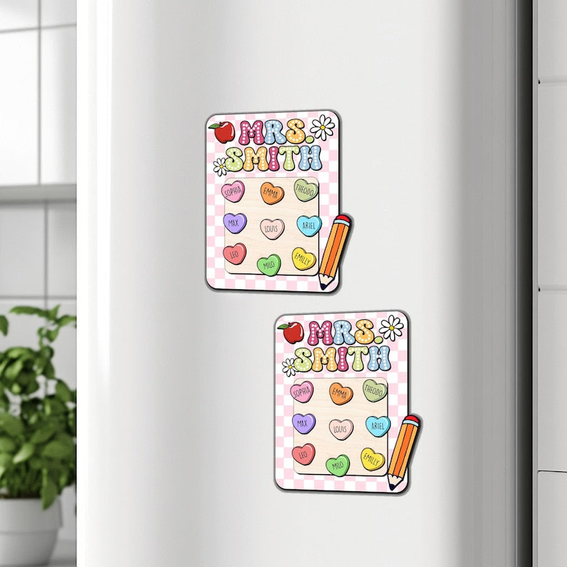 Custom Teacher Shaker Magnet, Personalized Teacher Appreciation Gift, Thank You Gift for Teacher, Preschool Teacher Magnet