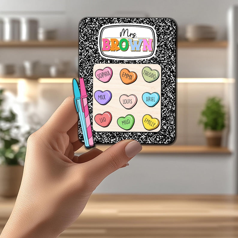 Custom Teacher Shaker Magnet, Personalized Teacher Appreciation Gift, Thank You Gift for Teacher, Preschool Teacher Magnet