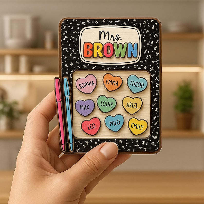 Custom Teacher Shaker Magnet, Personalized Teacher Appreciation Gift, Thank You Gift for Teacher, Preschool Teacher Magnet