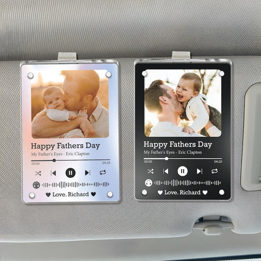 Personalized Photo Song Car Visor Clip, Gift for Him, Husband, Valentine's Day Gift, Anniversary Gift, Picture Gift, Music Gift, Daddy Gift
