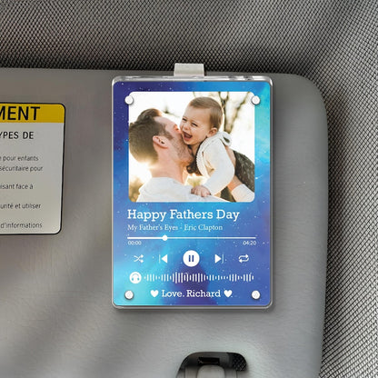 Personalized Photo Song Car Visor Clip, Gift for Him, Husband, Valentine's Day Gift, Anniversary Gift, Picture Gift, Music Gift, Daddy Gift