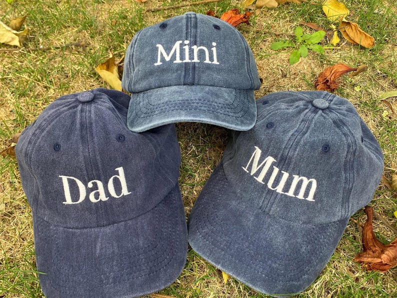 Custom Embroidered Family Matching Cap, Mum Dad Hats, Custom Dad Caps, Daddy Mini Hat, Big Bro Hat, Personalised Pregnancy Announcement Gift il_794xN.6864524807_t5ml.jpg