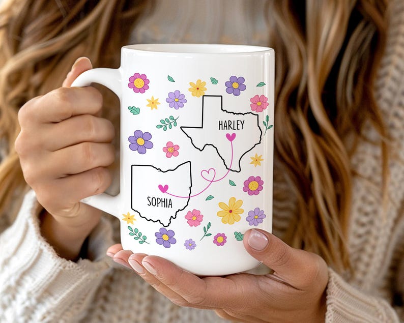 Long Distance Friend Mug, You Seriously Live Too Damn Far From Me, Custom State To State Mug, Best Friends Gifts, Birthday Gift, Bff Gift