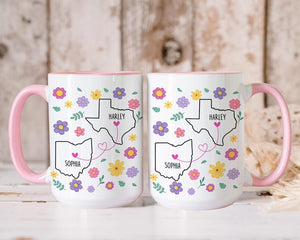 Long Distance Friend Mug, You Seriously Live Too Damn Far From Me, Custom State To State Mug, Best Friends Gifts, Birthday Gift, Bff Gift