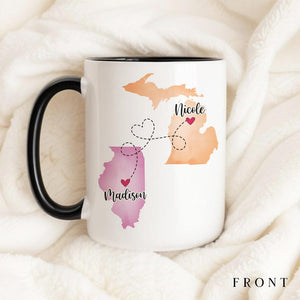Custom Coffee Mug | I Miss Your Face | Personalized Long Distance State To State Gift Gift For Bestie Gift For Friend