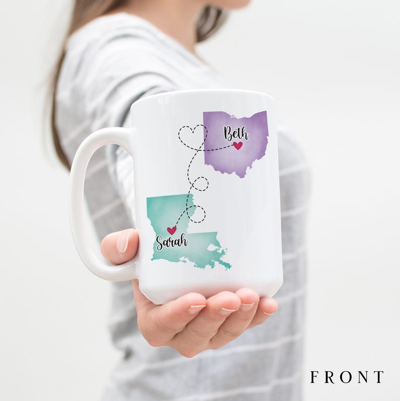Custom Coffee Mug | I Miss Your Face | Personalized Long Distance State To State Gift Gift For Bestie Gift For Friend