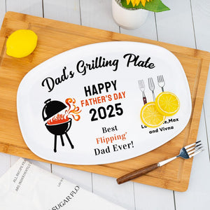 Personalized Grilling Plate for Daddy, Fathers Day Gift from Kids, Daddy's Grilling Plate, Memorial Keepsake, Gifts for Daddy/Grandpa