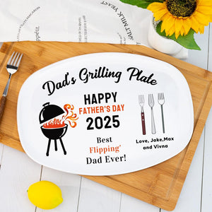 Personalized Grilling Plate for Daddy, Fathers Day Gift from Kids, Daddy's Grilling Plate, Memorial Keepsake, Gifts for Daddy/Grandpa