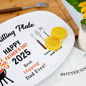 Personalized Grilling Plate for Daddy, Fathers Day Gift from Kids, Daddy's Grilling Plate, Memorial Keepsake, Gifts for Daddy/Grandpa