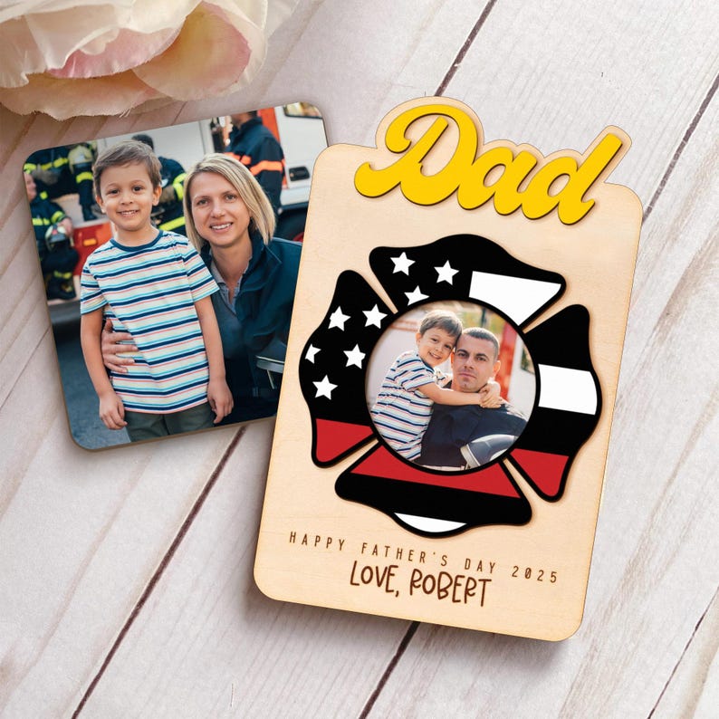 Custom Photo Car Visor Clip, Police Badge Visor Clip, Father's Day Gift, Firefighter Visor Clip, Police Officer Gift, Firefighter Gift
