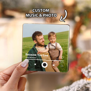 Custom Music Fridge Magnet, Personalized Photo & Music Fridge Magnet, Play Whole Song Music Box, Anniversary Gift for Him, Father's Day Gift