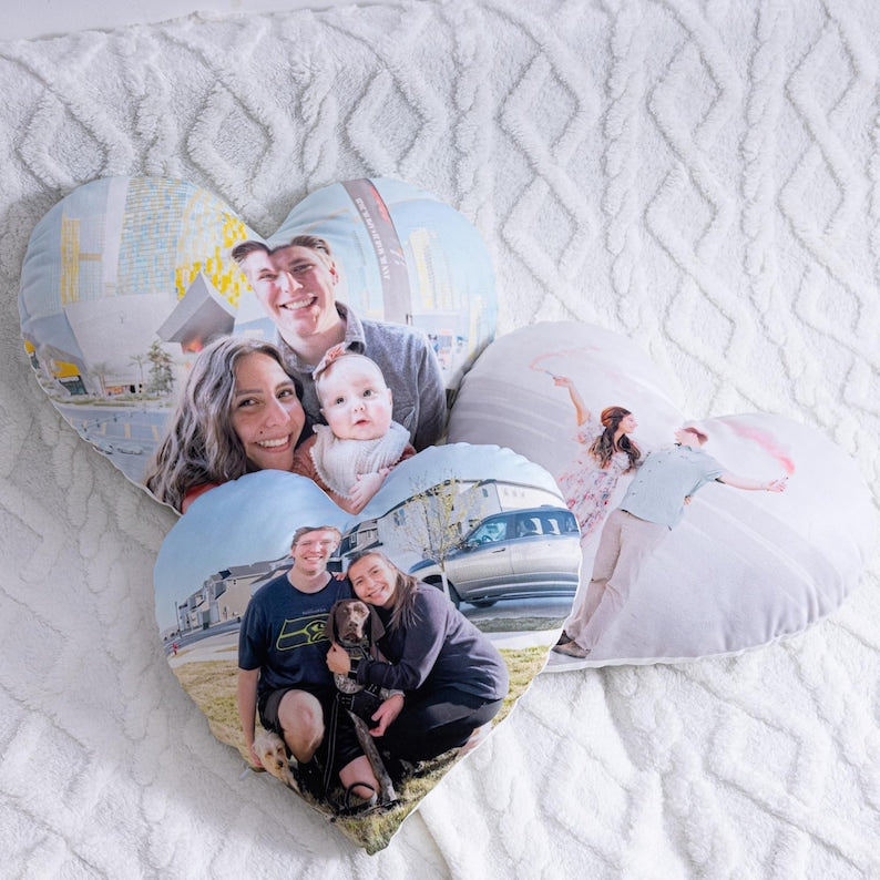 Personalized Photo Heart Pillow: Custom Plush Keepsake