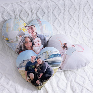 Personalized Photo Heart Pillow: Custom Plush Keepsake