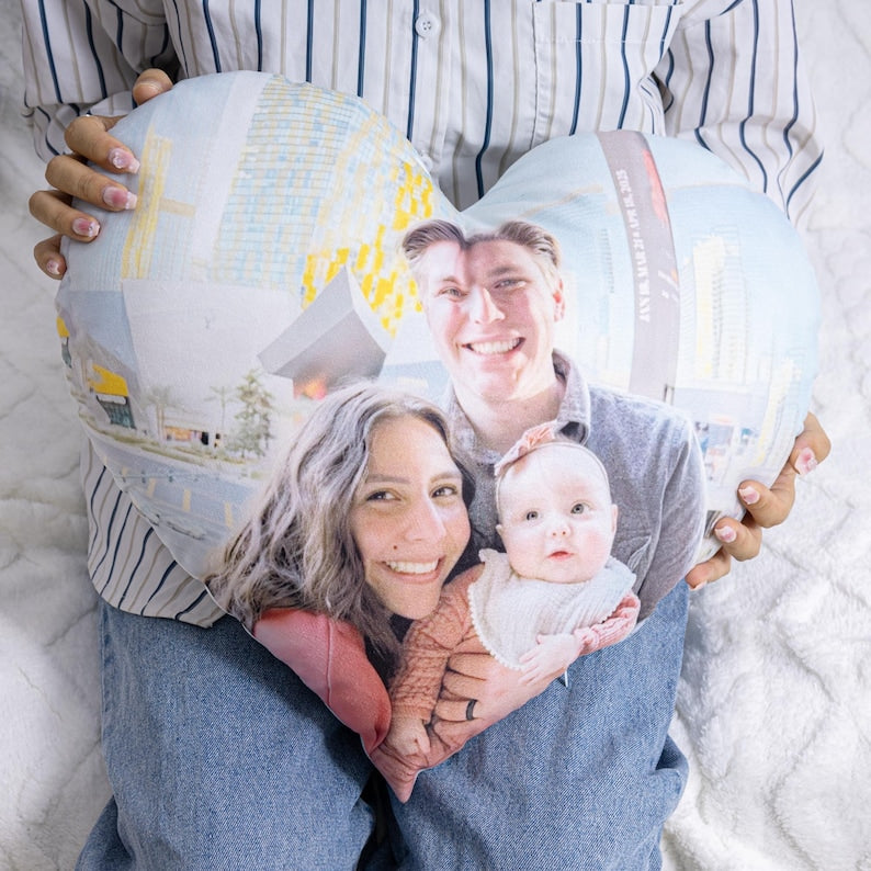 Personalized Photo Heart Pillow: Custom Plush Keepsake