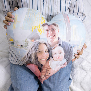Personalized Photo Heart Pillow: Custom Plush Keepsake
