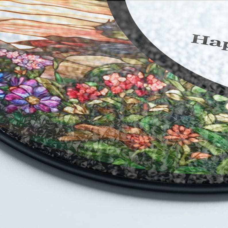 Stained Glass Retirement Suncatcher Personalized Floral Retirement Window Decor, Colleague Retirement Keepsake, Retirement Gift For Coworker