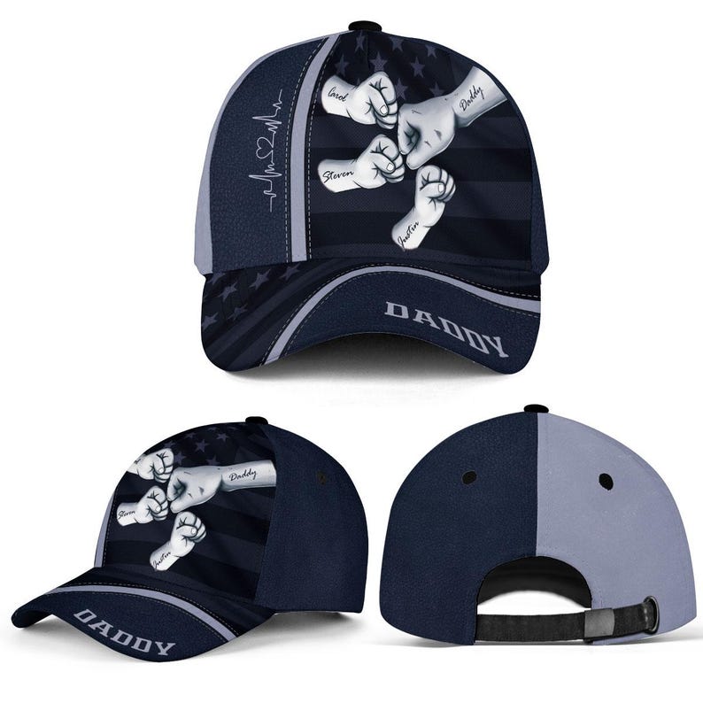 Personalized Daddy Hat, 4th of July Hat, Fist Bump Dad Hat, Customized Papa Cap, Custom Fathers Day Hat, Best Dad Ever Gift, Custom Name Hat
