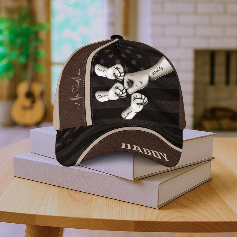 Personalized Daddy Hat, 4th of July Hat, Fist Bump Dad Hat, Customized Papa Cap, Custom Fathers Day Hat, Best Dad Ever Gift, Custom Name Hat
