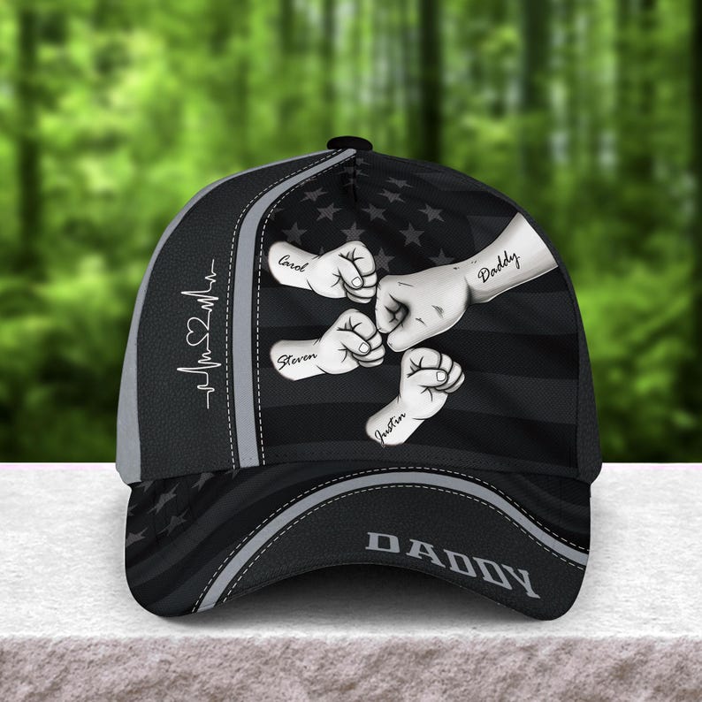 Personalized Daddy Hat, 4th of July Hat, Fist Bump Dad Hat, Customized Papa Cap, Custom Fathers Day Hat, Best Dad Ever Gift, Custom Name Hat