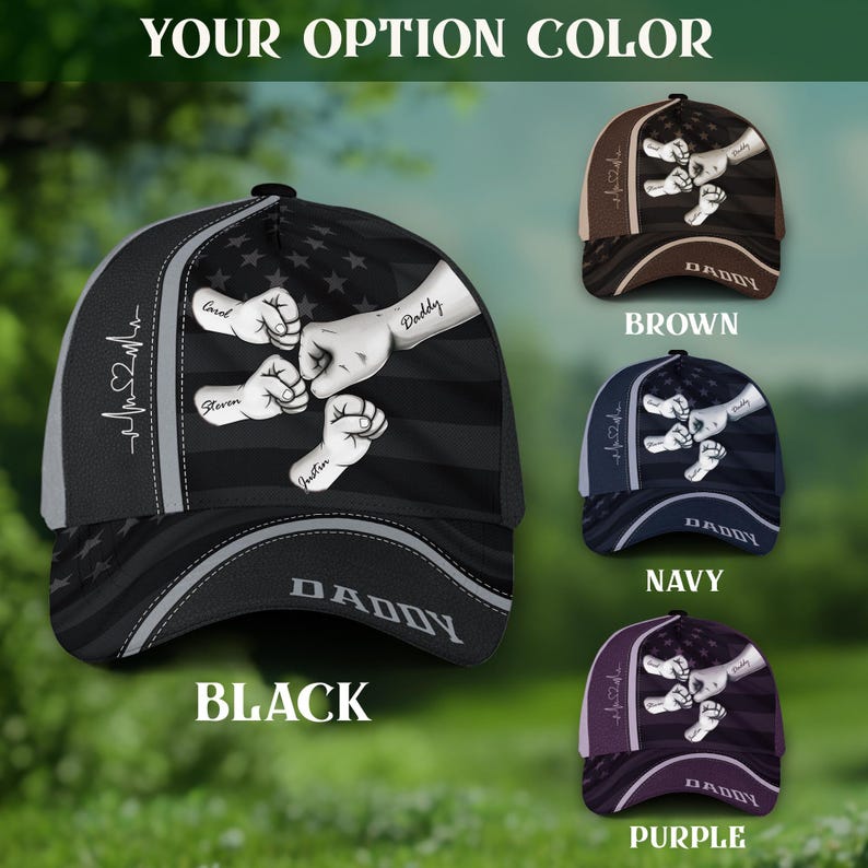 Personalized Daddy Hat, 4th of July Hat, Fist Bump Dad Hat, Customized Papa Cap, Custom Fathers Day Hat, Best Dad Ever Gift, Custom Name Hat