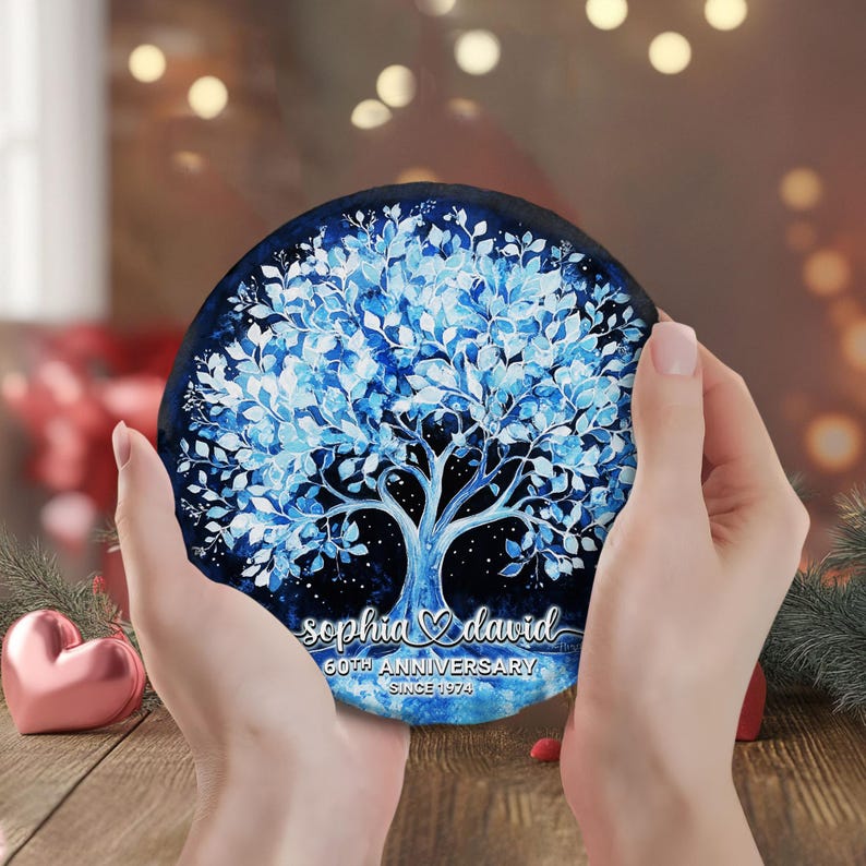 Personalized 60th Wedding Anniversary Garden Stone, 60 Diamond Wedding Gifts For Parents, Diamond 60th Anniversary Gift, Husband Gift