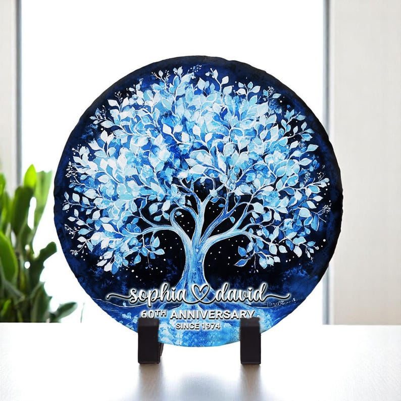 Personalized 60th Wedding Anniversary Garden Stone, 60 Diamond Wedding Gifts For Parents, Diamond 60th Anniversary Gift, Husband Gift