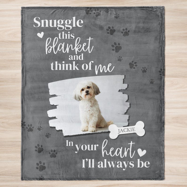 Personalized Dog Memorial Blanket Custom Pet Memorial Gift Pet Loss Gift Dog Remembrance Gift Photo Blanket Sympathy Gift Loving Memory Gift