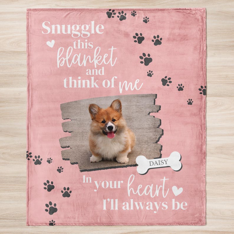 Personalized Dog Memorial Blanket Custom Pet Memorial Gift Pet Loss Gift Dog Remembrance Gift Photo Blanket Sympathy Gift Loving Memory Gift