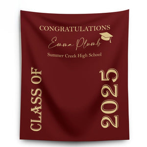 2026 Maroon Graduation Backdrop Custom Class of 2026 Photo Booth Decor Congrats Grad Personalized Grad Party Decor