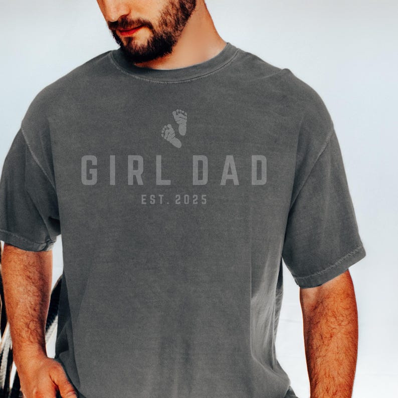 Custom Girl Dad EST Shirt, Girldad Tee, Dad of Girls Gift, Father's Day Shirt, New Dad Gift, Pregnancy Announcement T-Shirt