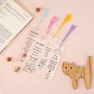 Teacher Appreciation Gifts, Custom Teacher Bookmark, Personalized Text Bookmark, Thank You Gifts, Gifts for Teacher, Leaving School Gifts