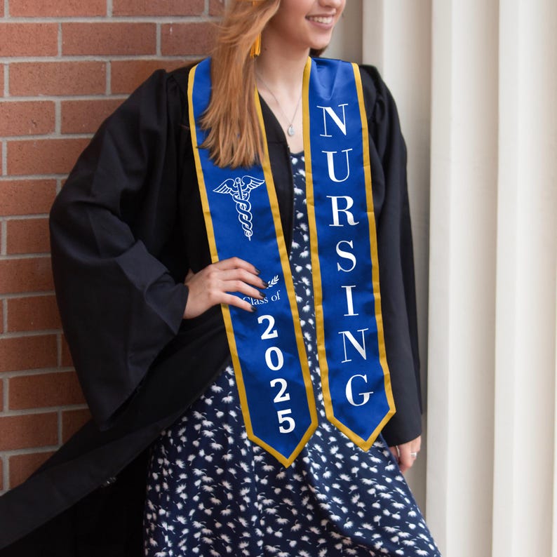 Custom Class of 2025 stoles Graduation, Personalized Logo Text Grad Stole Sash, Customized Gradute Stole with Your Design, Grad Gifts Idea