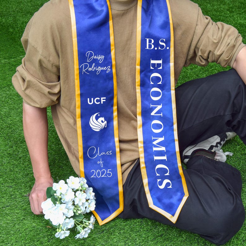 Custom Class of 2025 stoles Graduation, Personalized Logo Text Grad Stole Sash, Customized Gradute Stole with Your Design, Grad Gifts Idea