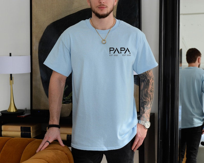 Dad T-Shirt with children's names and birth years Gift for the best dad Personalized Father's Day gift Birthday gift for dad