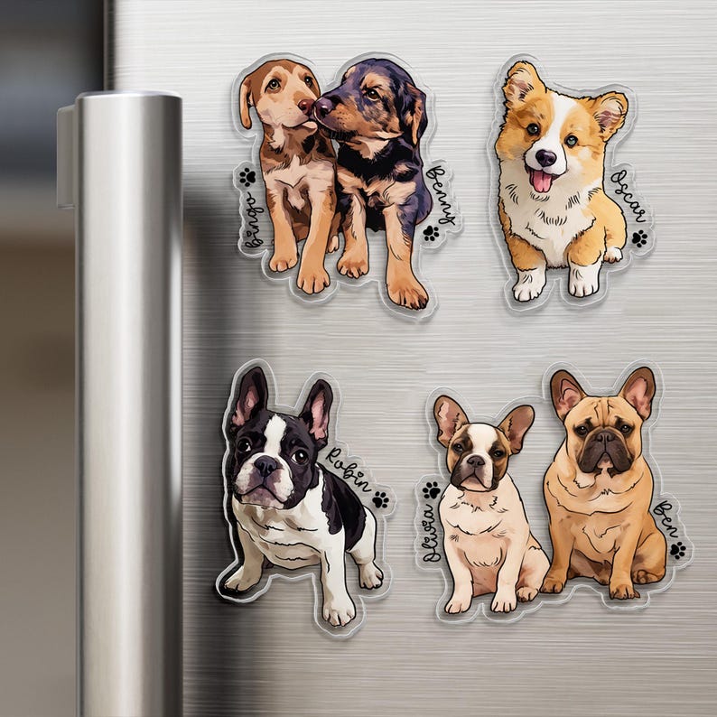 Personalized Pet Lovers Gifts, Custom Pet Portrait Magnet, Pet Photo Magnet, Custom Dog Photo Magnet, Mother's Day Gift For Dog Mom