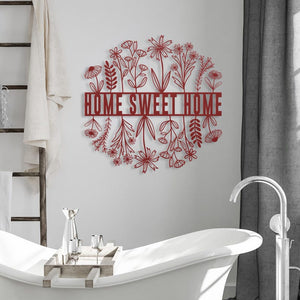 Wildflower Metal Wall Art, Custom Metal Sign, Wildflower Welcome Sign, Personalized Family Last Name Sign, Flower Farmhouse Decor for Spring