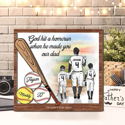 Personalized Sport Dad Sign, Custom Baseball Dad Gift From Kids, Softball Dad Gift, Father's Day Gift, Gift For Dad, Gift For Husband