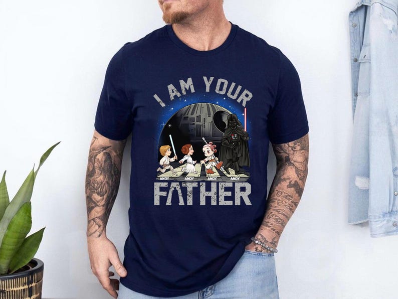 Custom Star Wars Characters Dad Kids Shirt, Disney Movie Family Matching Shirt, I'm Their Father Shirt, Father's Day Gift For Dad Men