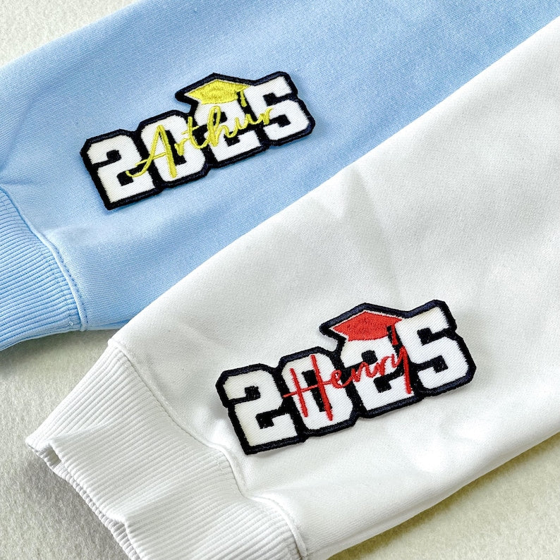 Custom Class of 2025 Patch Graduation Keepsake Gift for Her or Him, Senior Grad 2025 Decor, Embroidered Patch for School or College