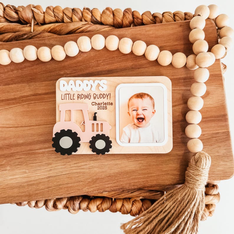 Fridge Photo Magnet, Custom Photo Magnet, Tractor Fridge Magnet, Dad Photo Magnet, Grandpa Photo Magnet, Picture Magnet, Photo Frame Magnet