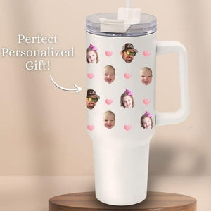 Baby Face Tumbler, Custom Baby Photo 40oz Tumbler with Handle Gifts, Custom Photo Travel Mug Custom Photo Cup Gift