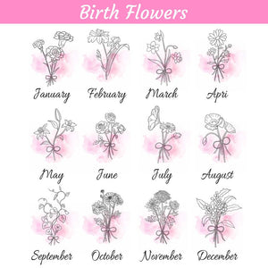 Personalized Birth Flower Tumbler With Handle,Custom Floral Tumbler With Name,Bridesmaid Gift For Her,Wedding Gift,Birth Flower Gift