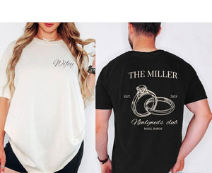 Just Married Newlyweds Shirts, Mr and Mrs Honeymoon Tees, Custom Wifey and Hubby Gift