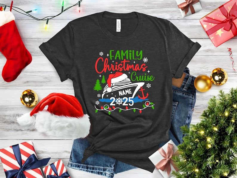 Personalized Christmas Cruise 2025 Shirt, Custom Christmas Cruise Shirt, Family Christmas Cruise Shirt, Christmas Family Vacation Shirt