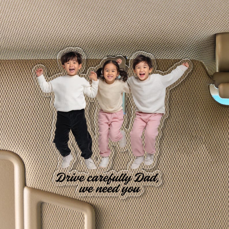 Custom Photo Car Visor Clip, Gift for Pet Lovers, Drive Safe Visor Clip With Picture Gift for Husband, Drive Safe Daddy, New Dad Gift