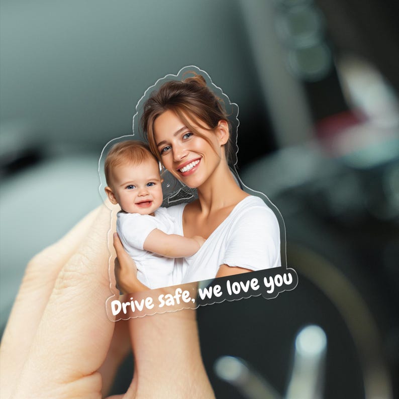 Custom Photo Car Visor Clip, Gift for Pet Lovers, Drive Safe Visor Clip With Picture Gift for Husband, Drive Safe Daddy, New Dad Gift