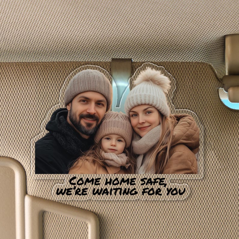 Custom Photo Car Visor Clip, Gift for Pet Lovers, Drive Safe Visor Clip With Picture Gift for Husband, Drive Safe Daddy, New Dad Gift