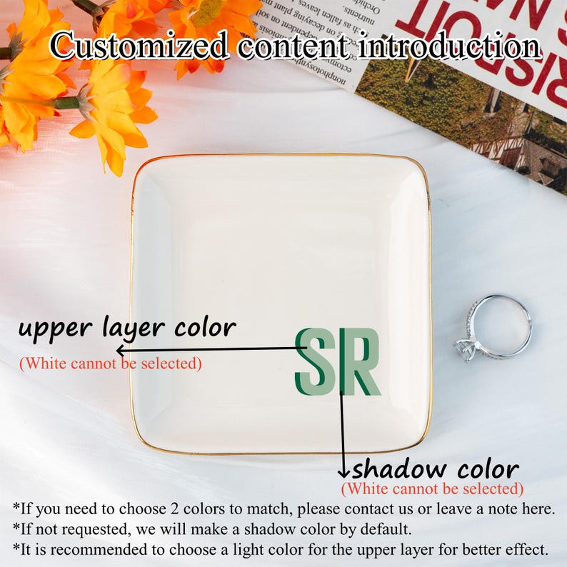 Custom Initial Ring Dish,Personalized Letter Trinket Dish,Jewelry Dish,Wedding Bridesmaid Gift,Birthday Gift for Best Friend,Anniversary