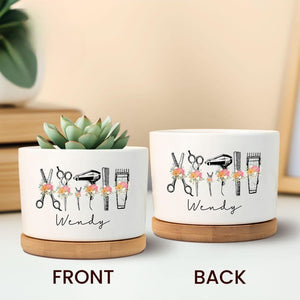 Hair Stylist Gifts, Personalized Hair Stylist Name Plant Pot, Custom Hairstyle Decor, Gift for Hairdresser, Hairdresser Gift, Barber Gifts